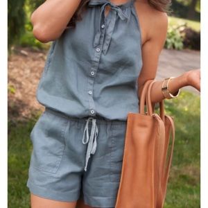 CLOSING SALE!! LOU & GREY 100% linen halter romper